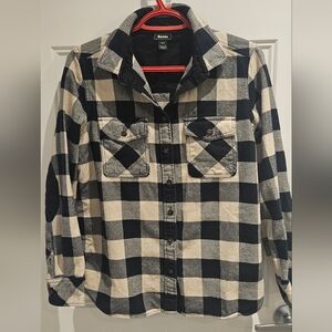 Roots Black and Cream Plaid Shirt Jacket